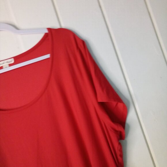 Derek Heart Dress Women 3X Short Sleeve Soft Stretch Red - Picture 5 of 15